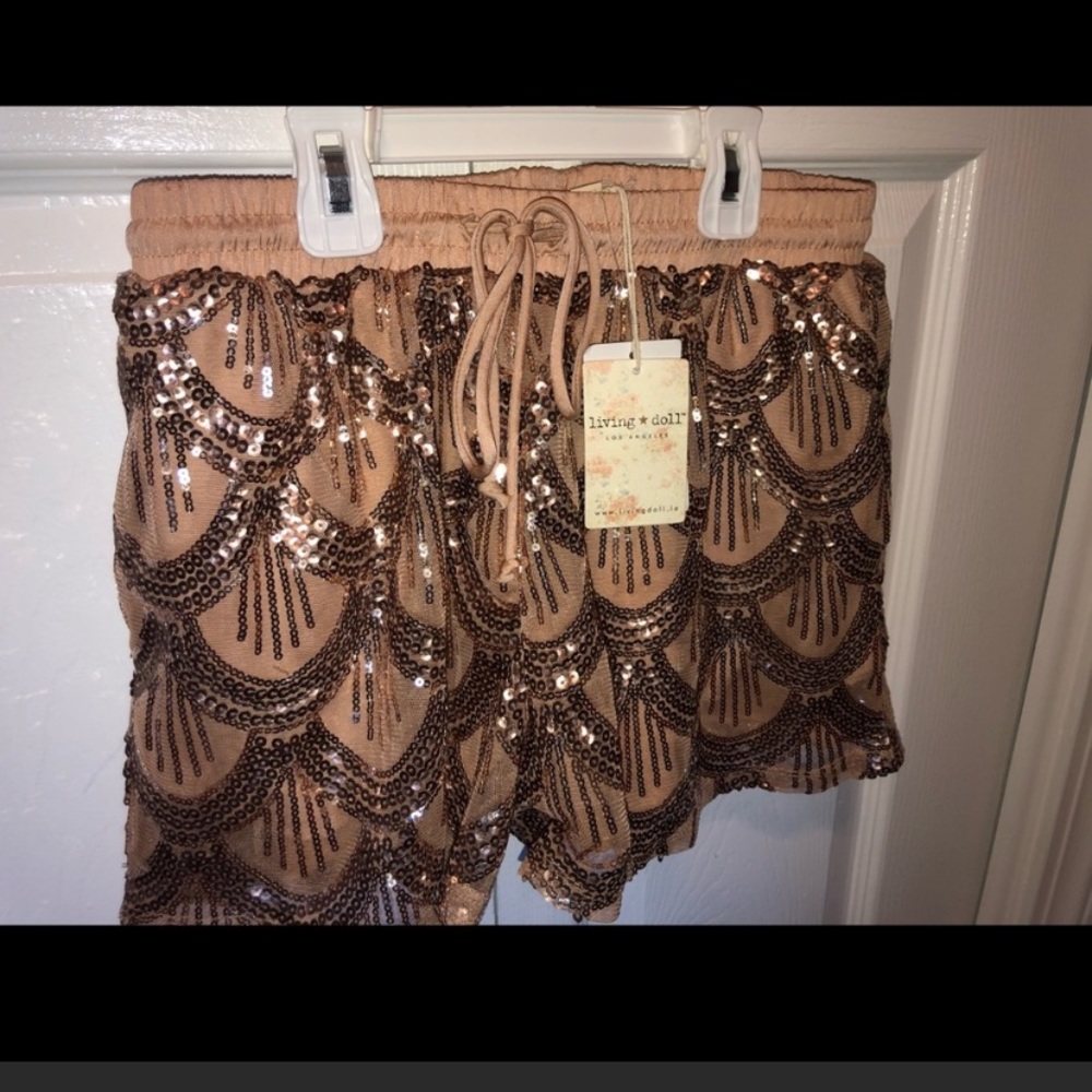 Gold Sequin Shorts